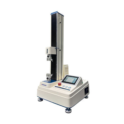 Tek sütunlu çekim test makinesinin, plastik film bant yapışkan kabuğu dayanıklılığı testi için evrensel çekim test makinesinin ASTM D882 GB/T1040